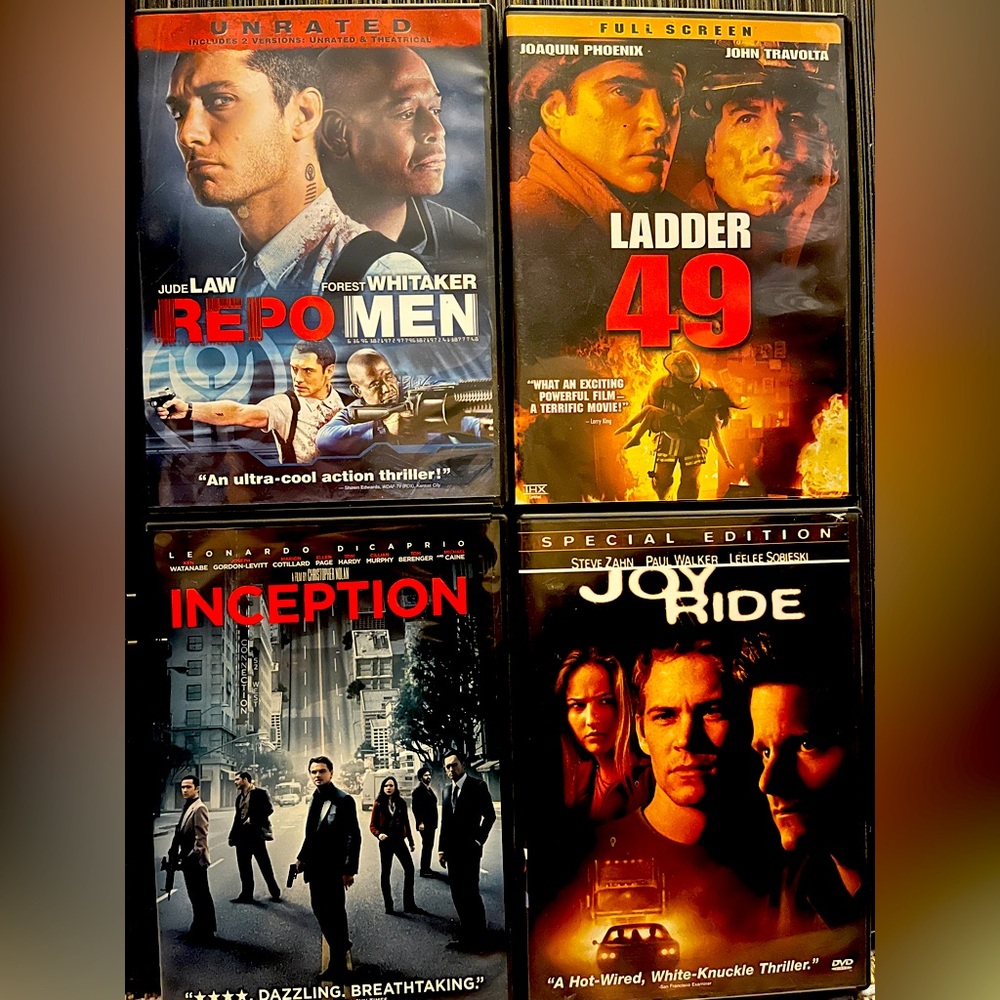 Movie DVD Collection: Repo Men, Ladder 49, Inception, Joy Ride